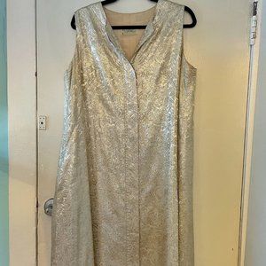 Vintage gold mod A-line dress 18 w pockets!